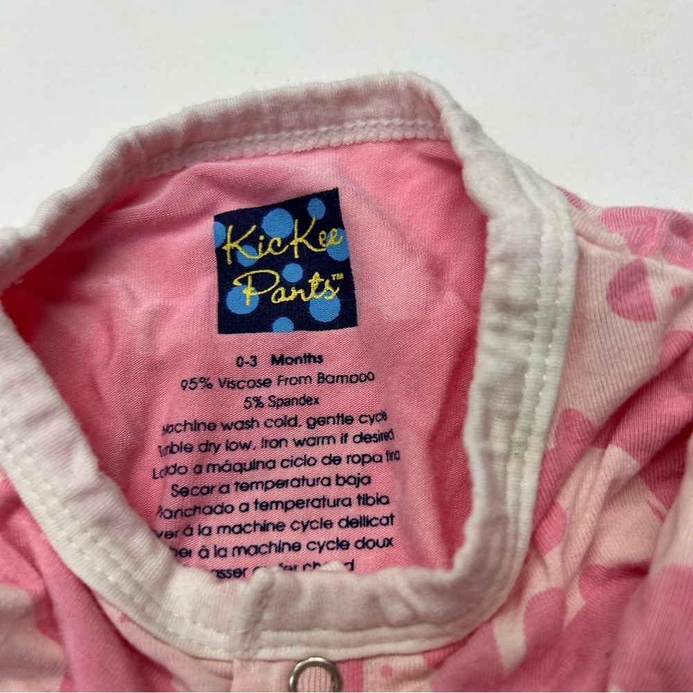 5/$25 Kickee Pants Pink Elephant Print Bamboo Sleeper Footie One Piece Ruffle - Picture 3 of 5